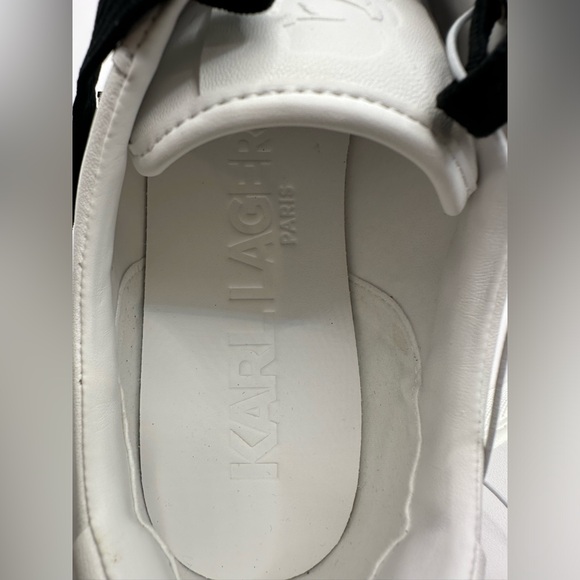New!Karl Lagerfeld Paris Womens Cate Pins Cute Logo Charm White Sneakers Size 11 - Picture 9 of 10